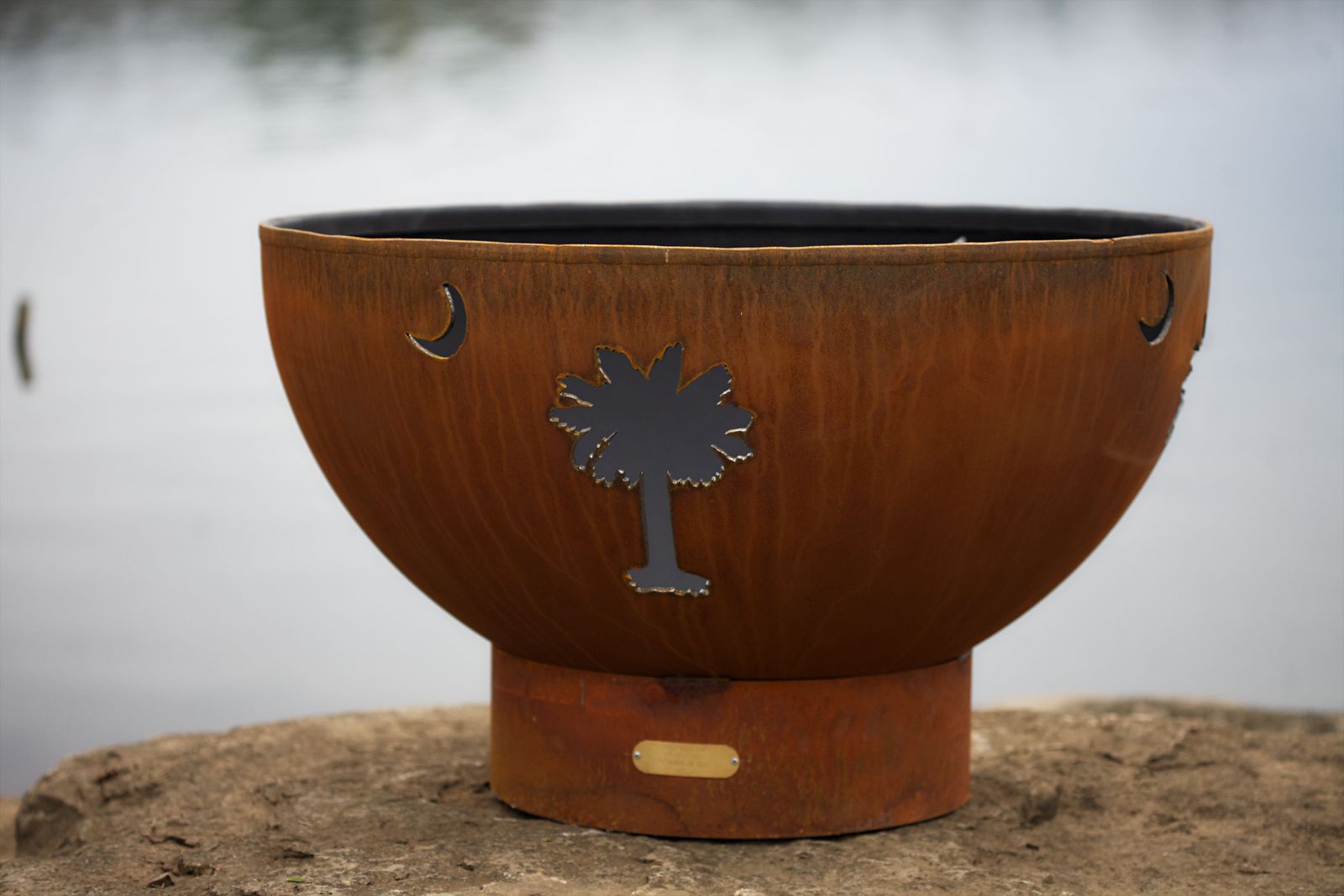 Fire Pit Art Tropical Moon Wood Burning Fire Pit