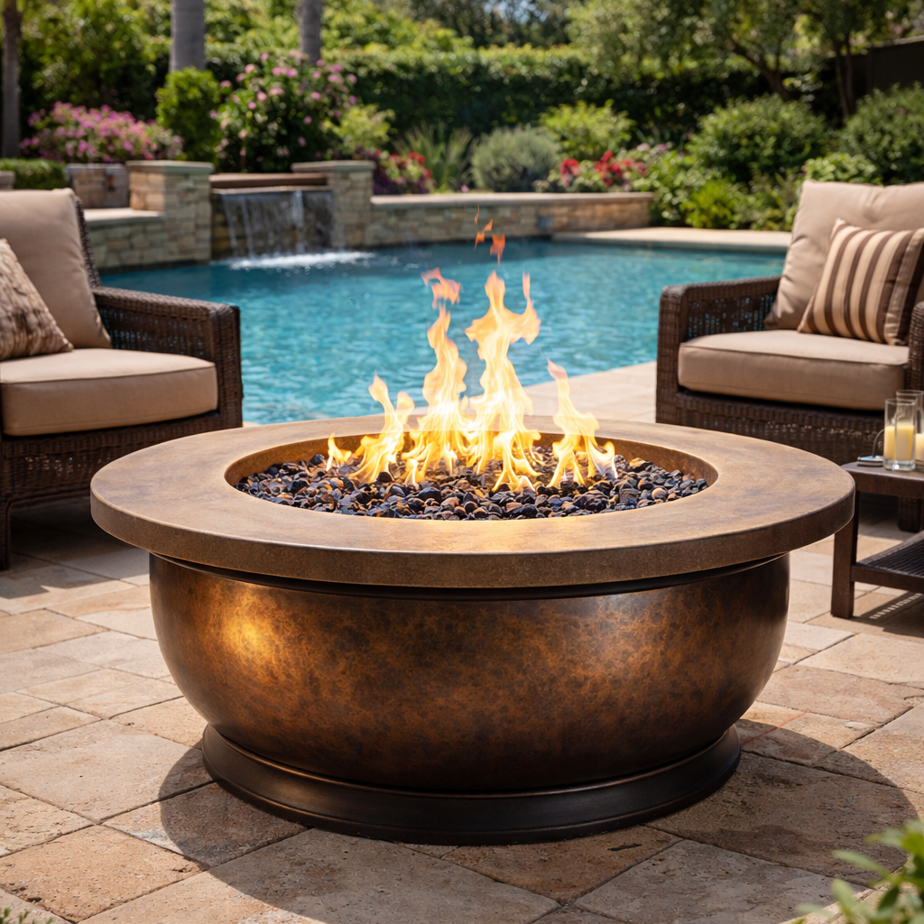 Fireside Realm Tuscany Bronze Fire bowl