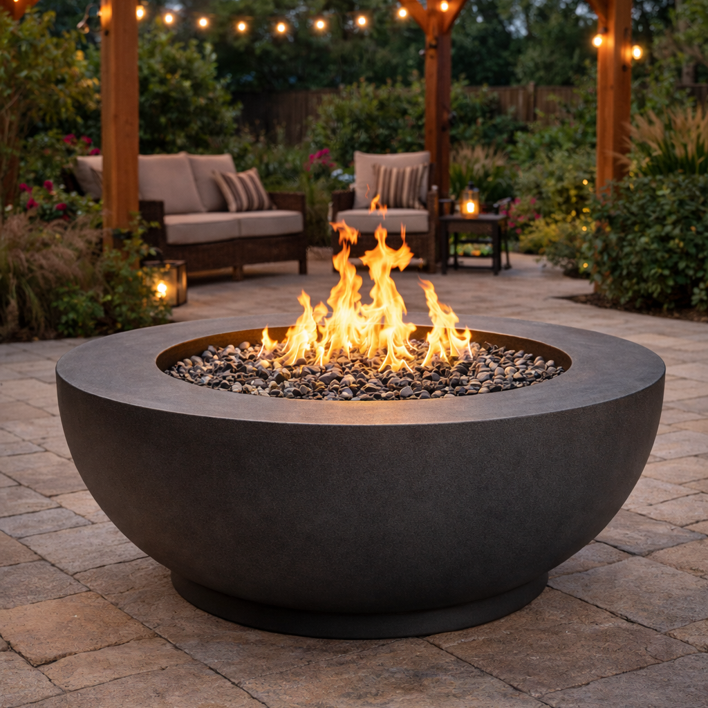 Fireside Realm Black Slade Ethanol Fire Pit