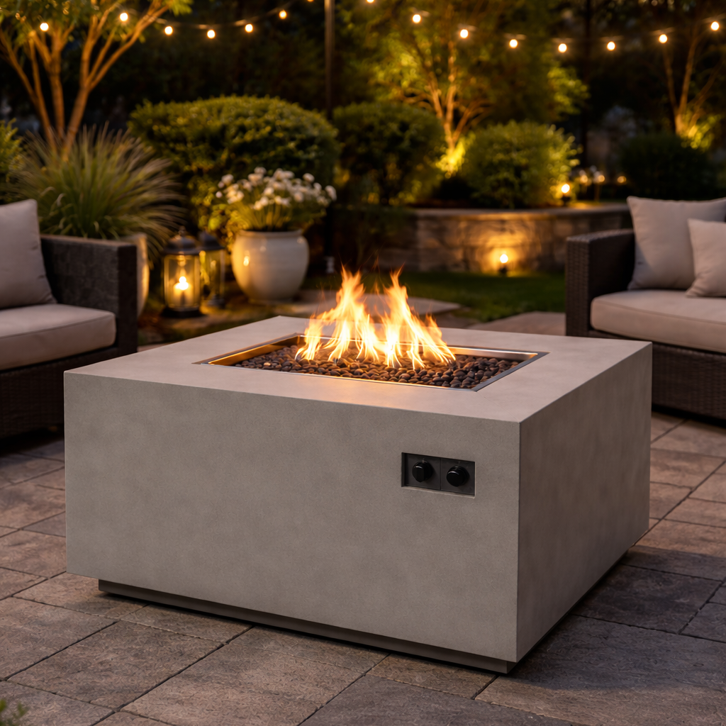 Fireside Realm Mason Grey Ethanol Fire Pit