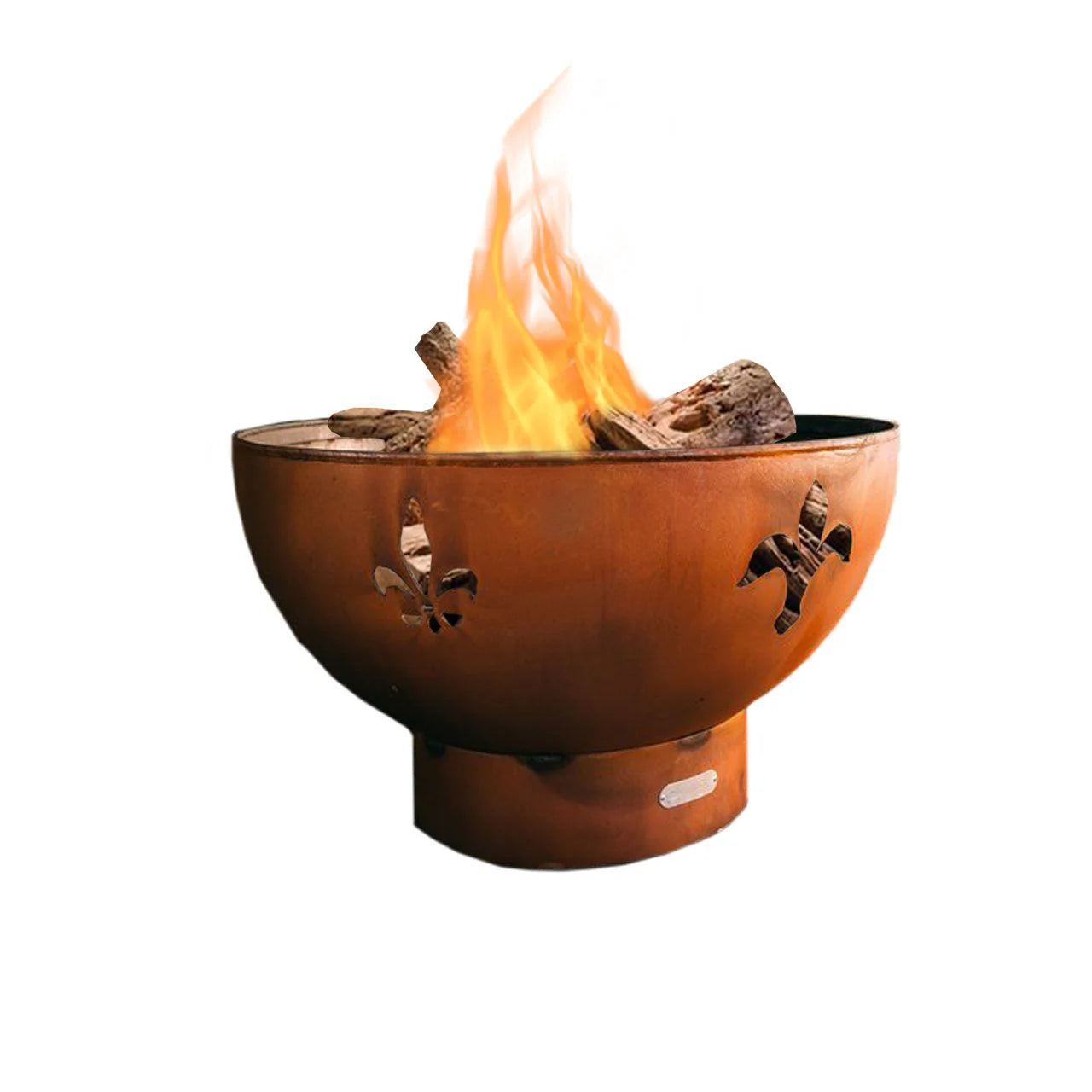 Fire Pit Art Fleur de Lis Wood Burning Fire Pit