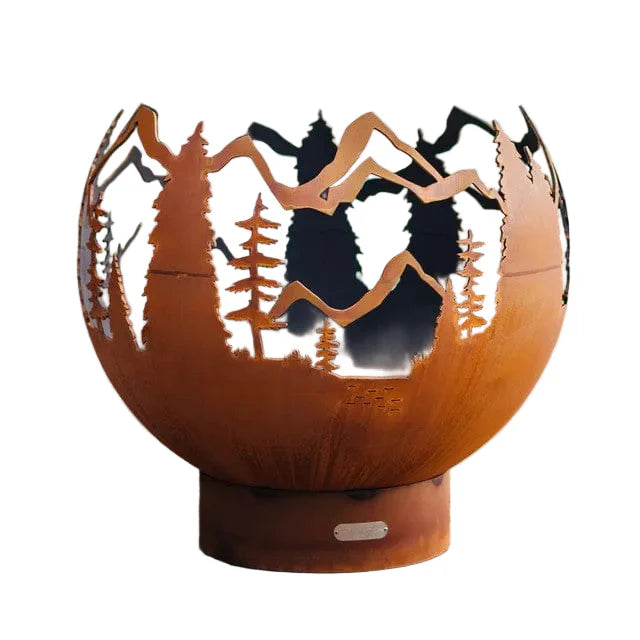 Fire Pit Art Mountain Vista Wood Burning Fire Pit