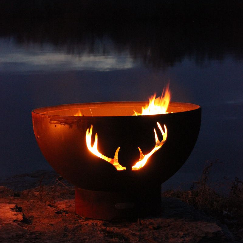 Fire Pit Art Antlers Gas Fire Pit