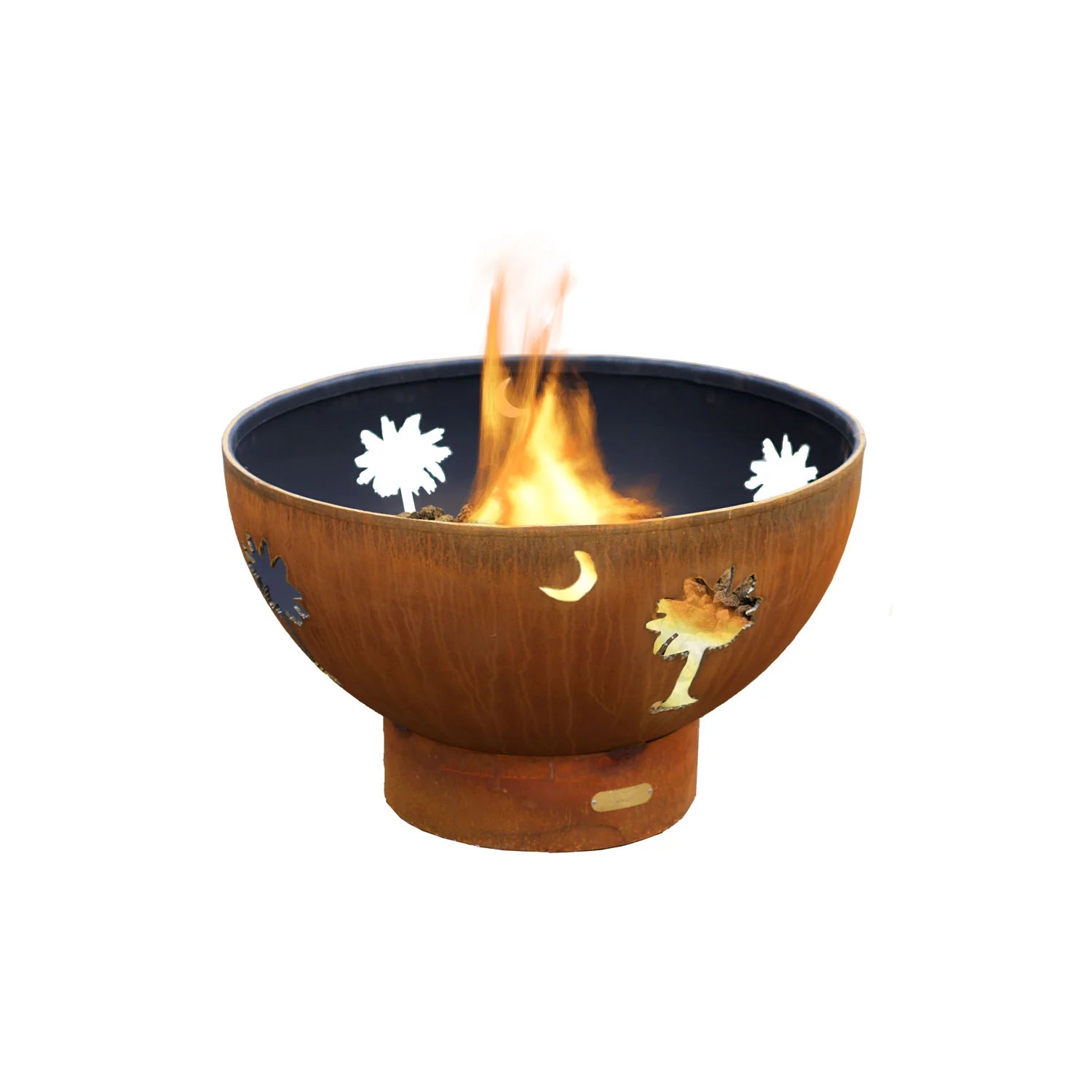 Fire Pit Art Tropical Moon Wood Burning Fire Pit