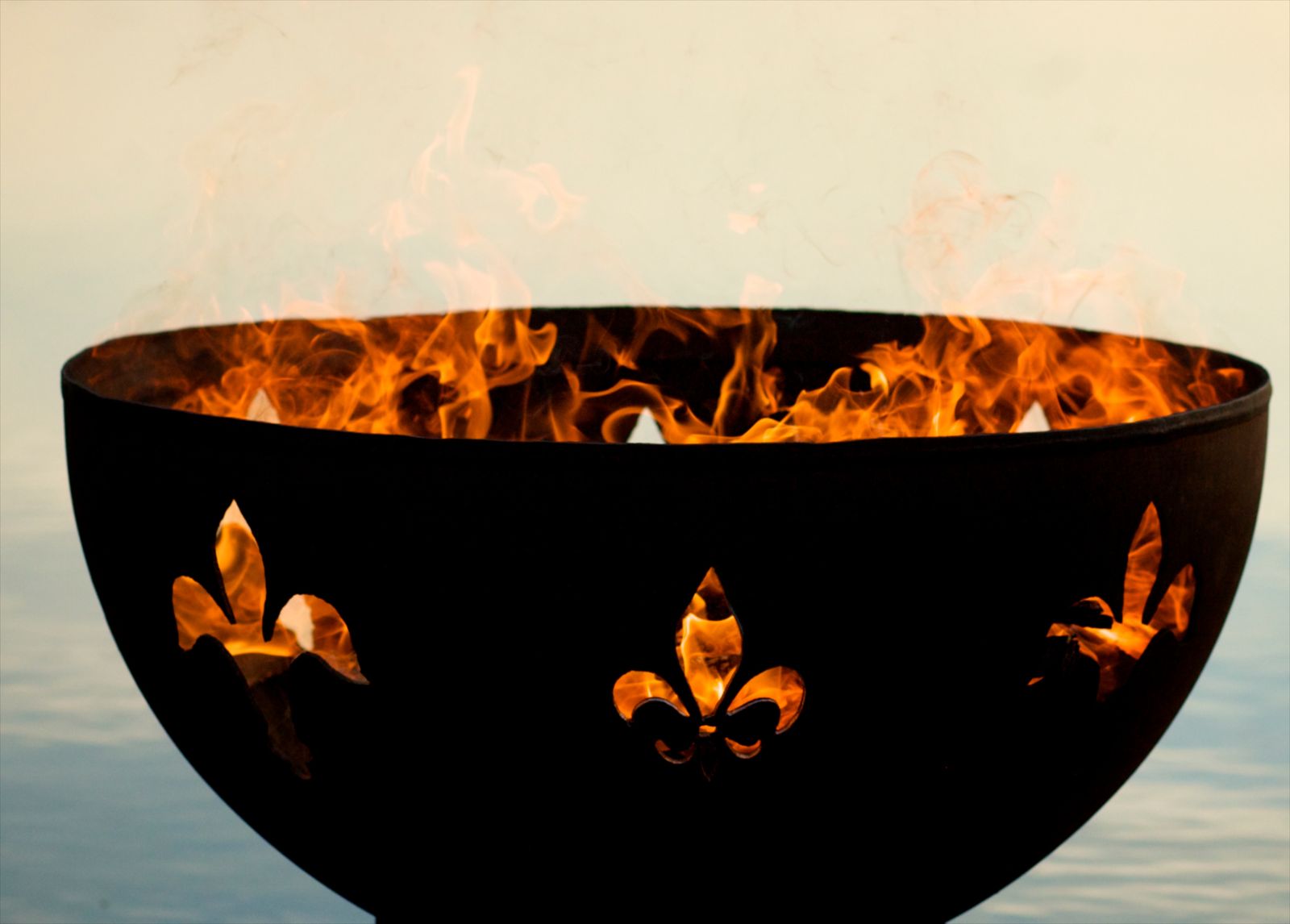 Fire Pit Art Fleur de Lis Wood Burning Fire Pit