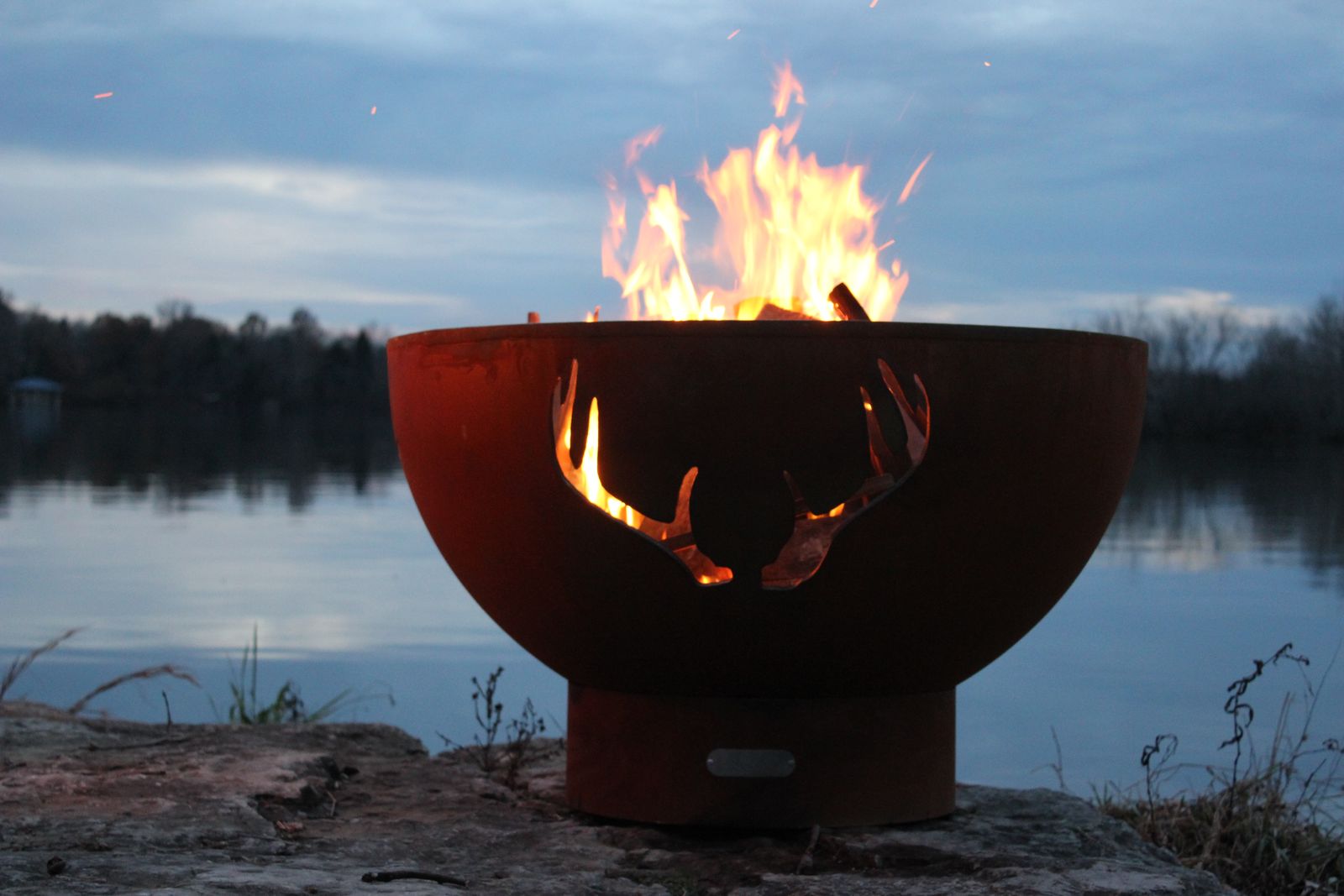 Fire Pit Art Antlers Wood Burning Fire Pit