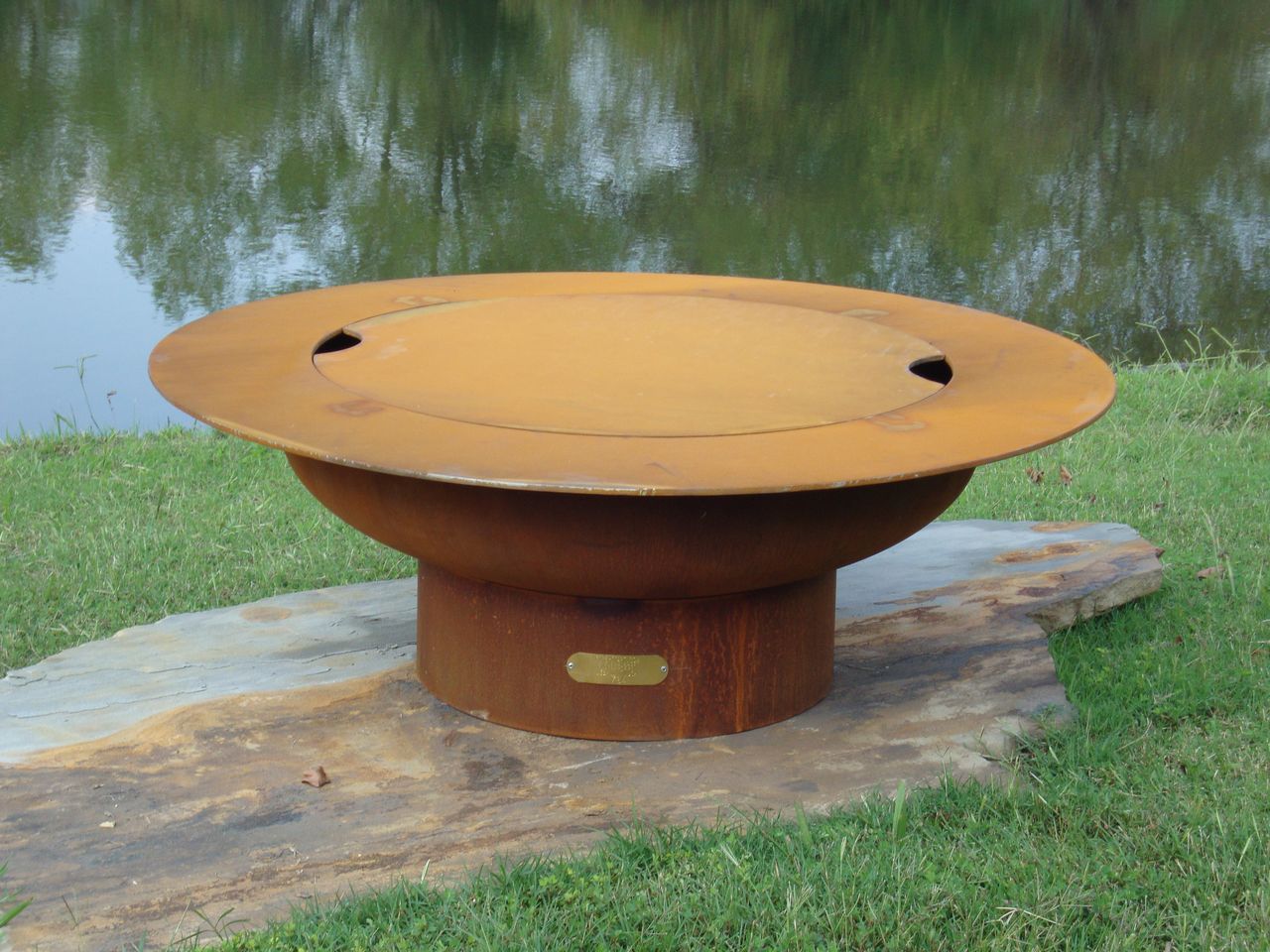 Fire Pit Art Saturn with Lid Gas Fire Pit