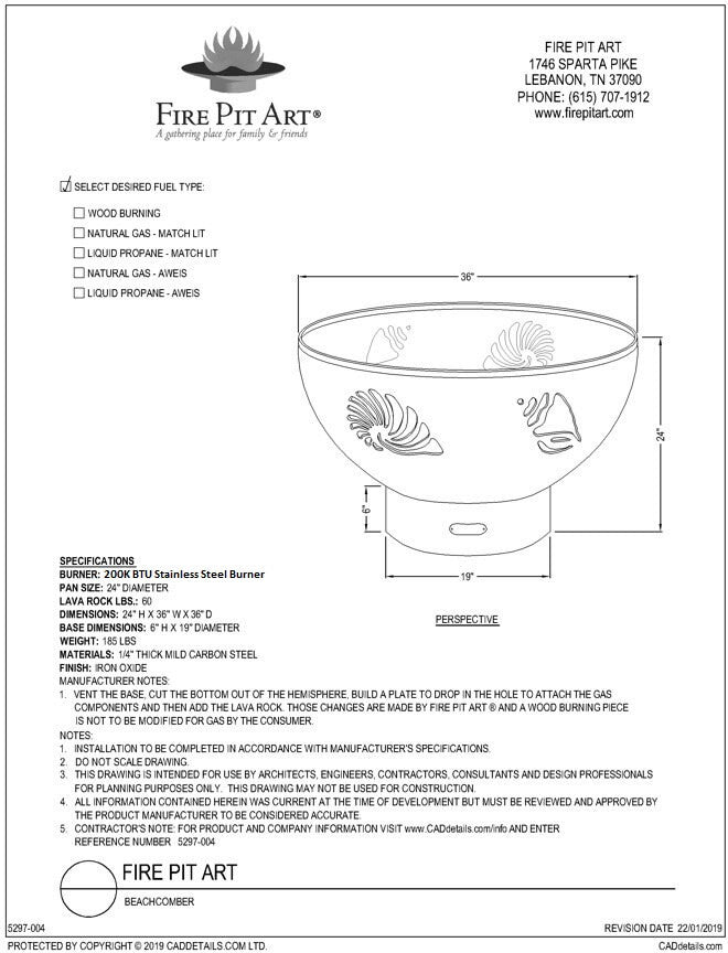 Fire Pit Art Beachcomber Gas Fire Pit