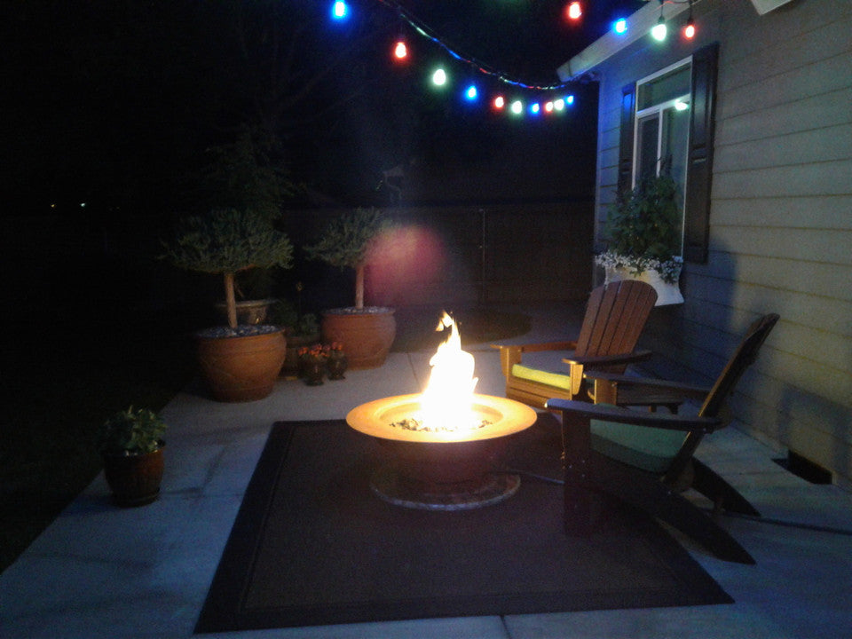 Fire Pit Art Saturn with Lid Gas Fire Pit