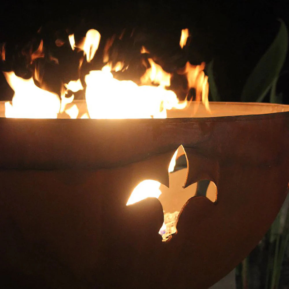 Fire Pit Art Fleur de Lis Gas Fire Pit