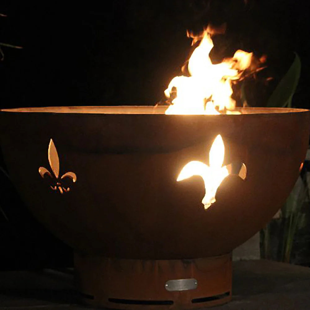 Fire Pit Art Fleur de Lis Gas Fire Pit