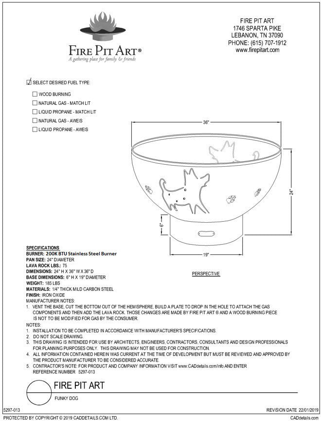Fire Pit Art Funky Dog Wood Burning Fire Pit