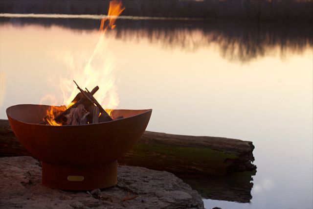 Fire Pit Art Scallop Wood Burning Fire Pit