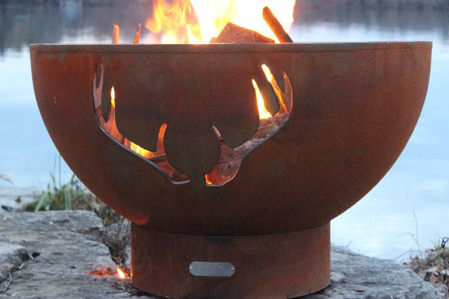 Fire Pit Art Antlers Wood Burning Fire Pit