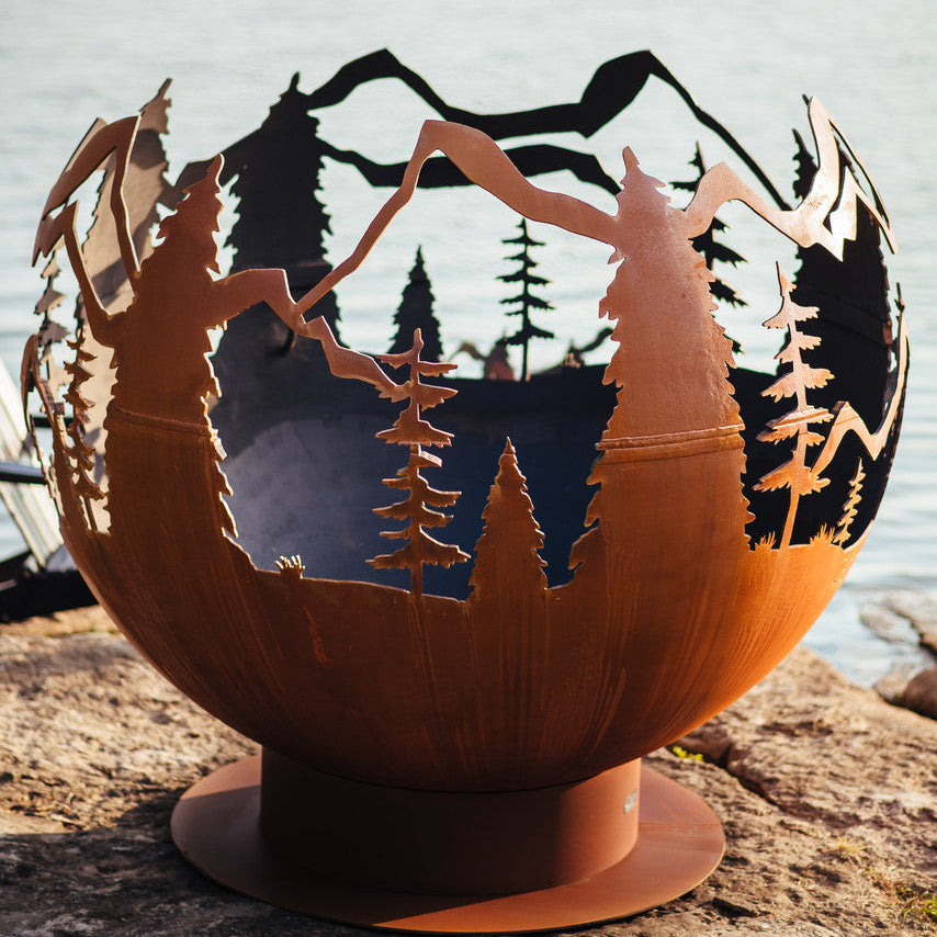 Fire Pit Art Mountain Vista Wood Burning Fire Pit