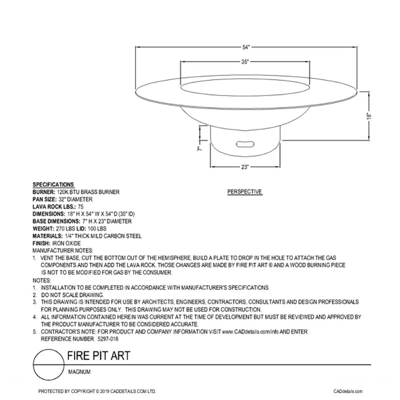 Fire Pit Art Magnum Gas Fire Pit