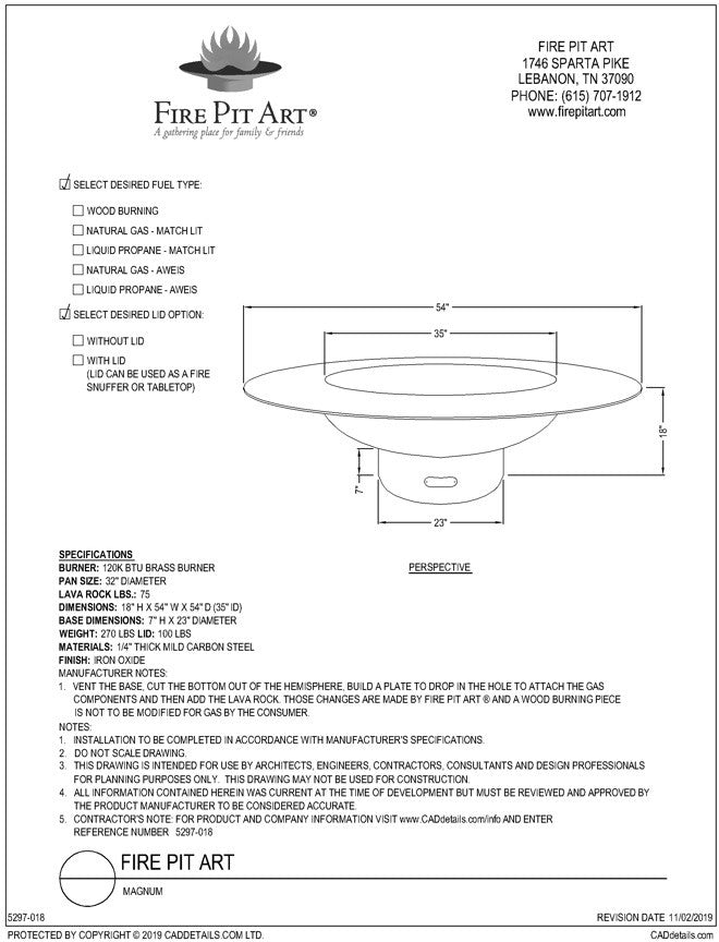 Fire Pit Art Magnum Wood Burning Fire Pit
