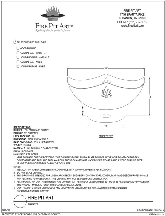 Fire Pit Art Namaste Wood Burning Fire Pit