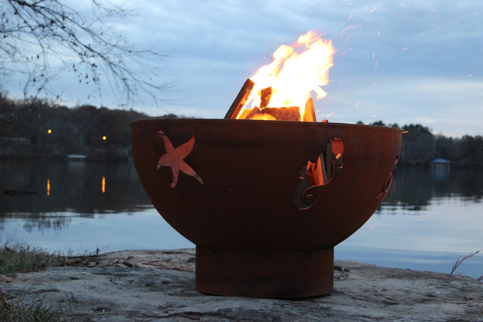 Fire Pit Art Sea Creatures Wood Burning Fire Pit