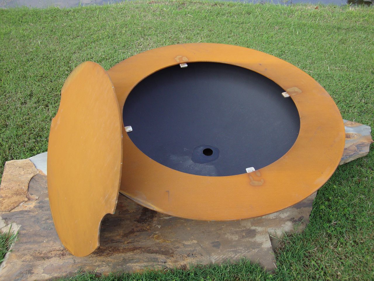 Fire Pit Art Saturn with Lid Wood Burning Fire Pit