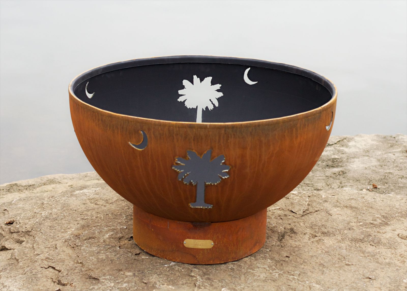 Fire Pit Art Tropical Moon Gas Fire Pit