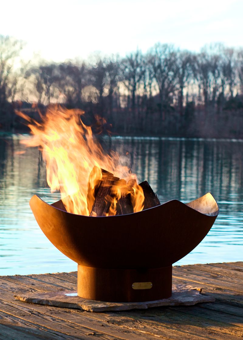Fire Pit Art Manta Ray Wood Burning Fire Pit