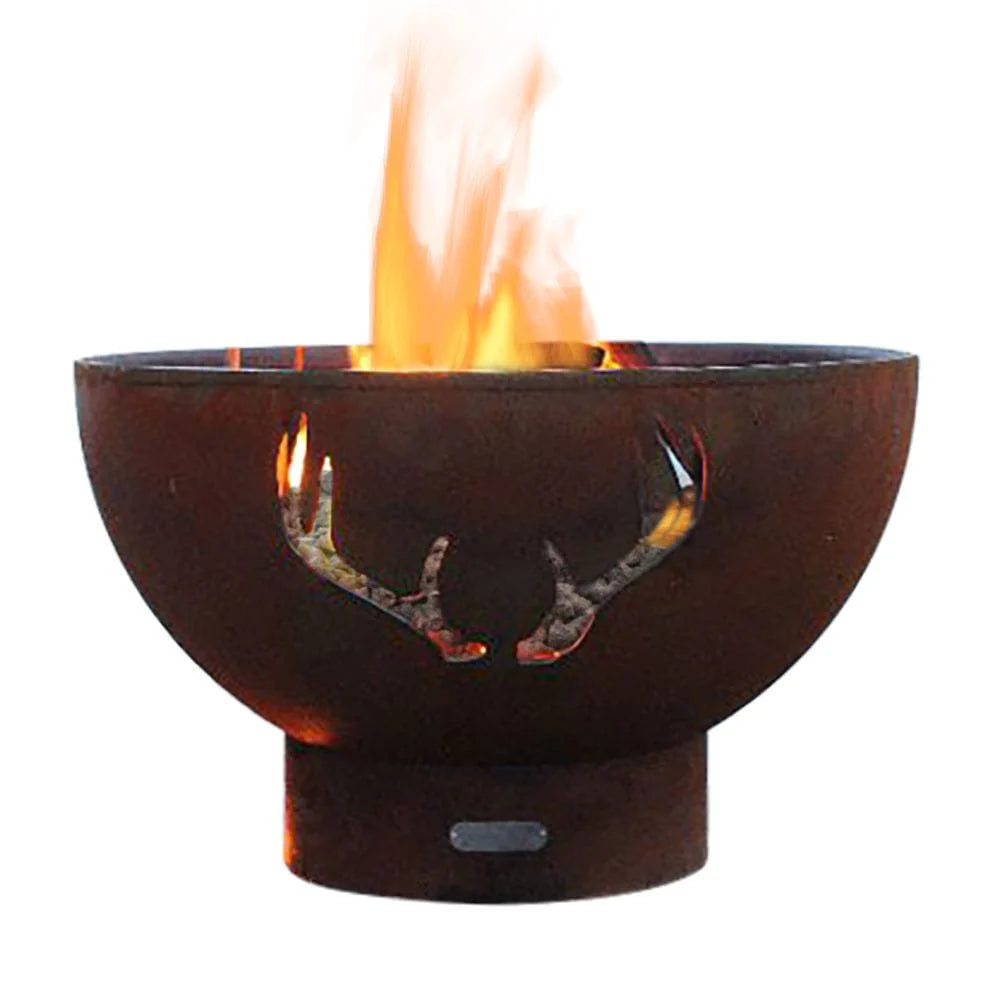 Fire Pit Art Antlers Gas Fire Pit